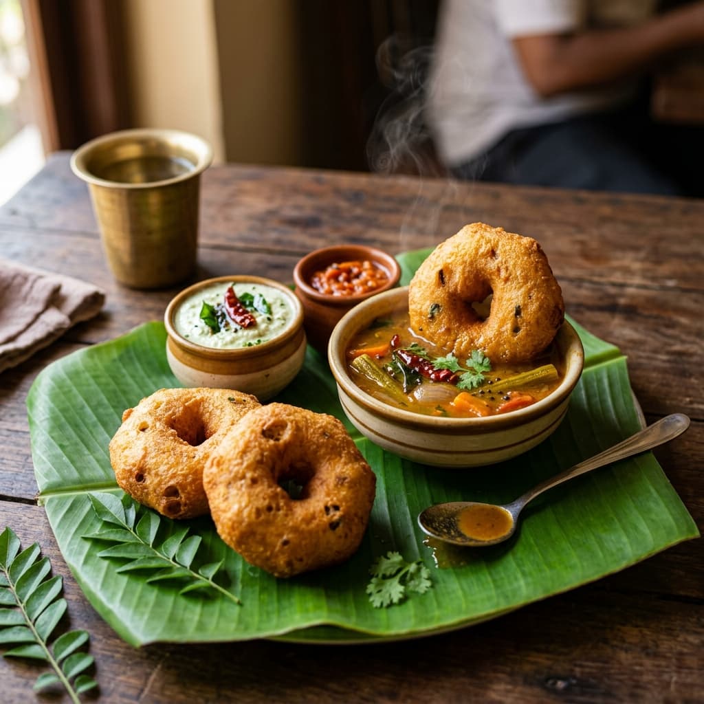 Crispy Medu Vada Sambar (2 Pcs)